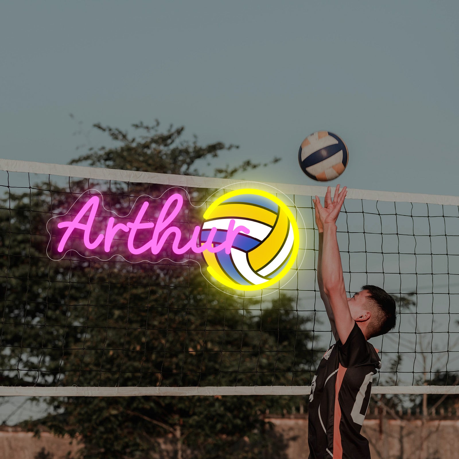 Custom Neon Sign Volleyball with Custom Letters