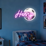 Custom Soccer Neon Sign with UV Printed Football