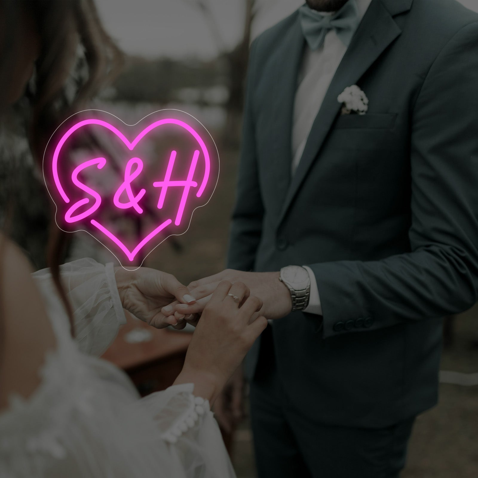 Custom Heartshaped Design LED Neon Sign with Letters