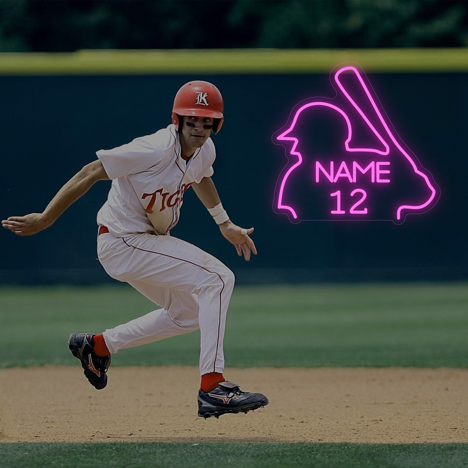 Custom Baseball Neon Sign with Name Number LED Light