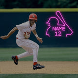 Custom Baseball Neon Sign with Name Number LED Light
