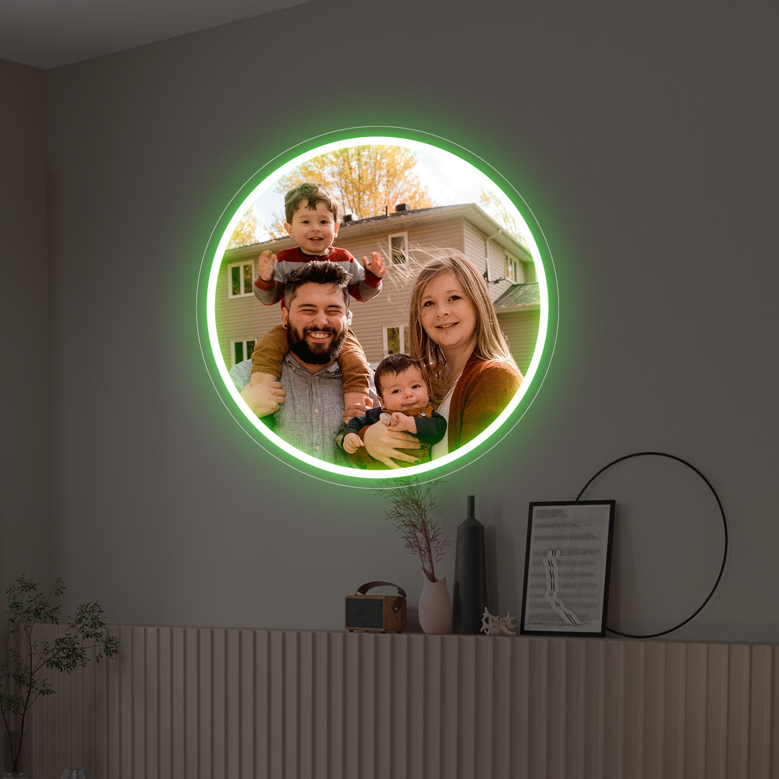 Custom Circular Photo Printed Neon Sign