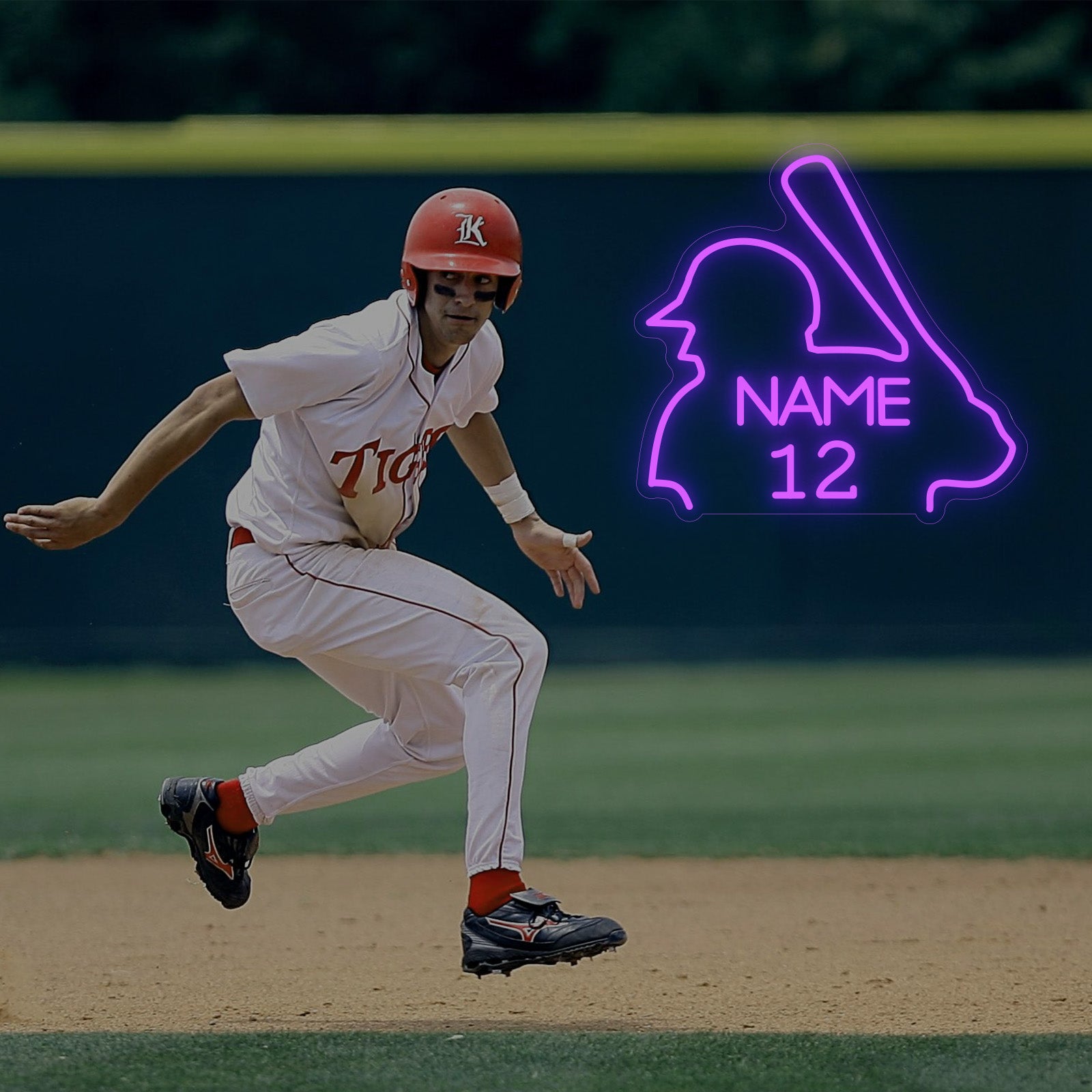 Custom Baseball Neon Sign with Name Number LED Light