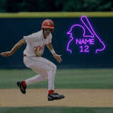 Custom Baseball Neon Sign with Name Number LED Light
