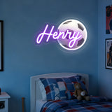 Custom Soccer Neon Sign with UV Printed Football