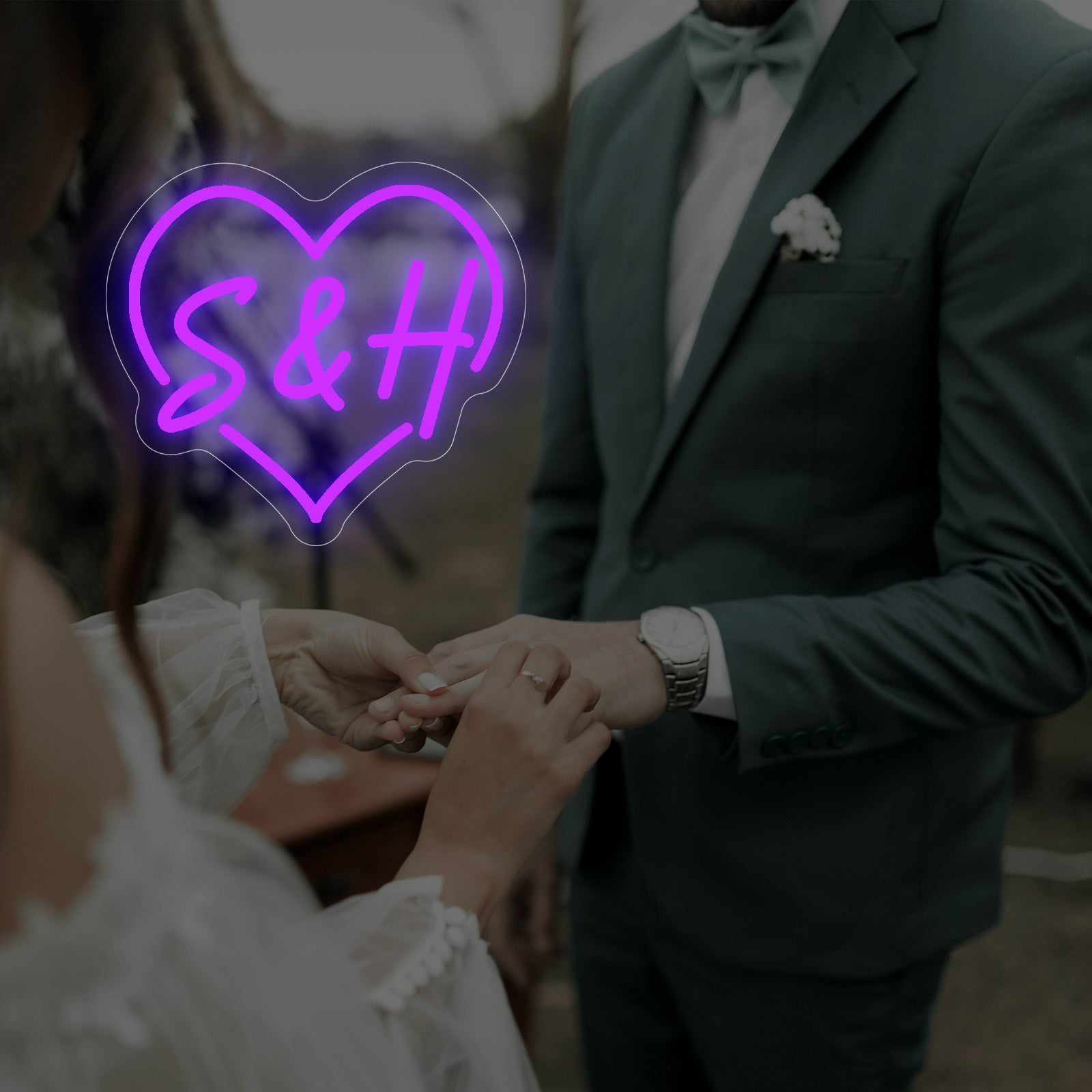 Custom Heartshaped Design LED Neon Sign with Letters