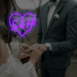 Custom Heartshaped Design LED Neon Sign with Letters
