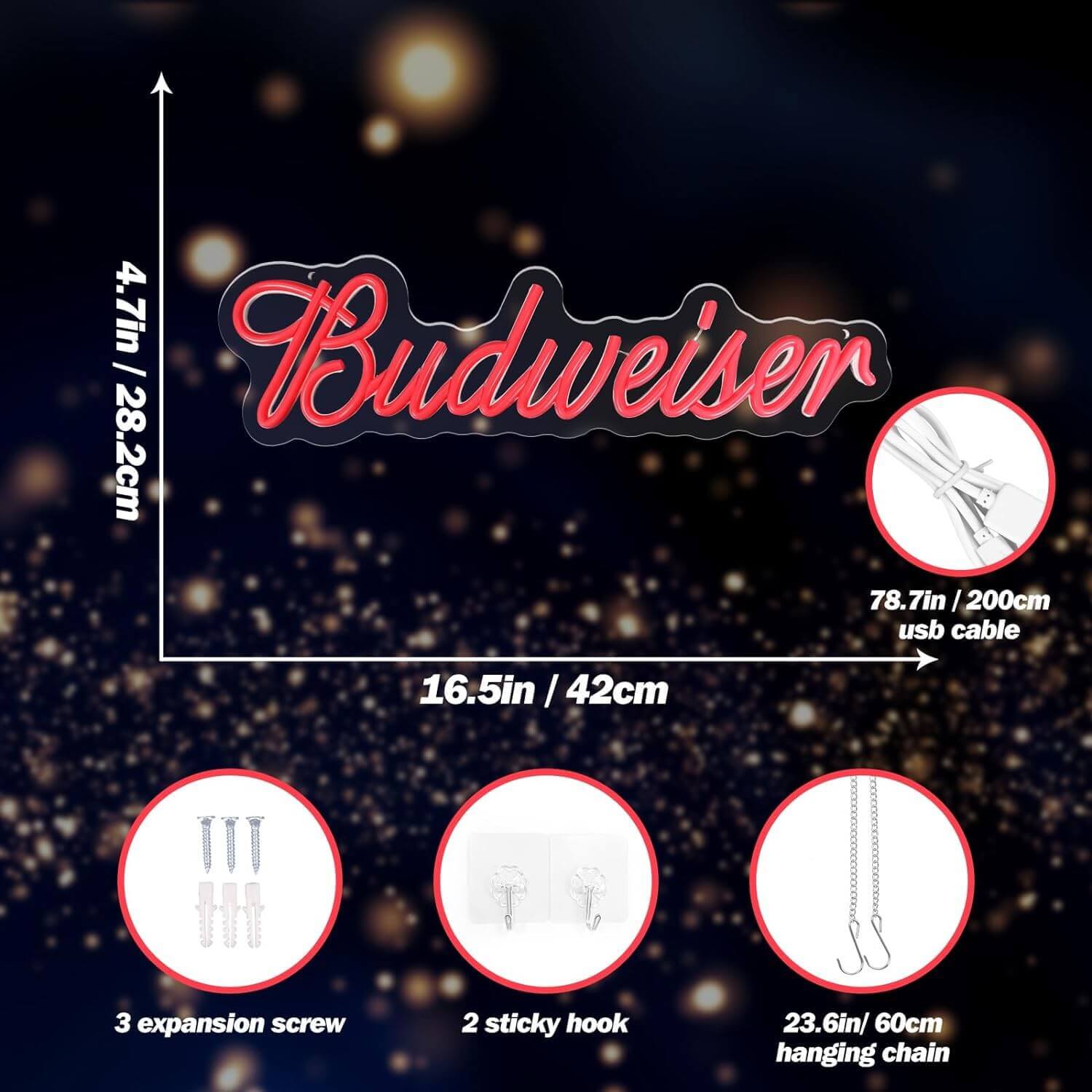UponRay Budweiser neon light