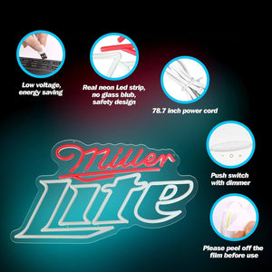 UponRay Miller Lite Light Neon Sign