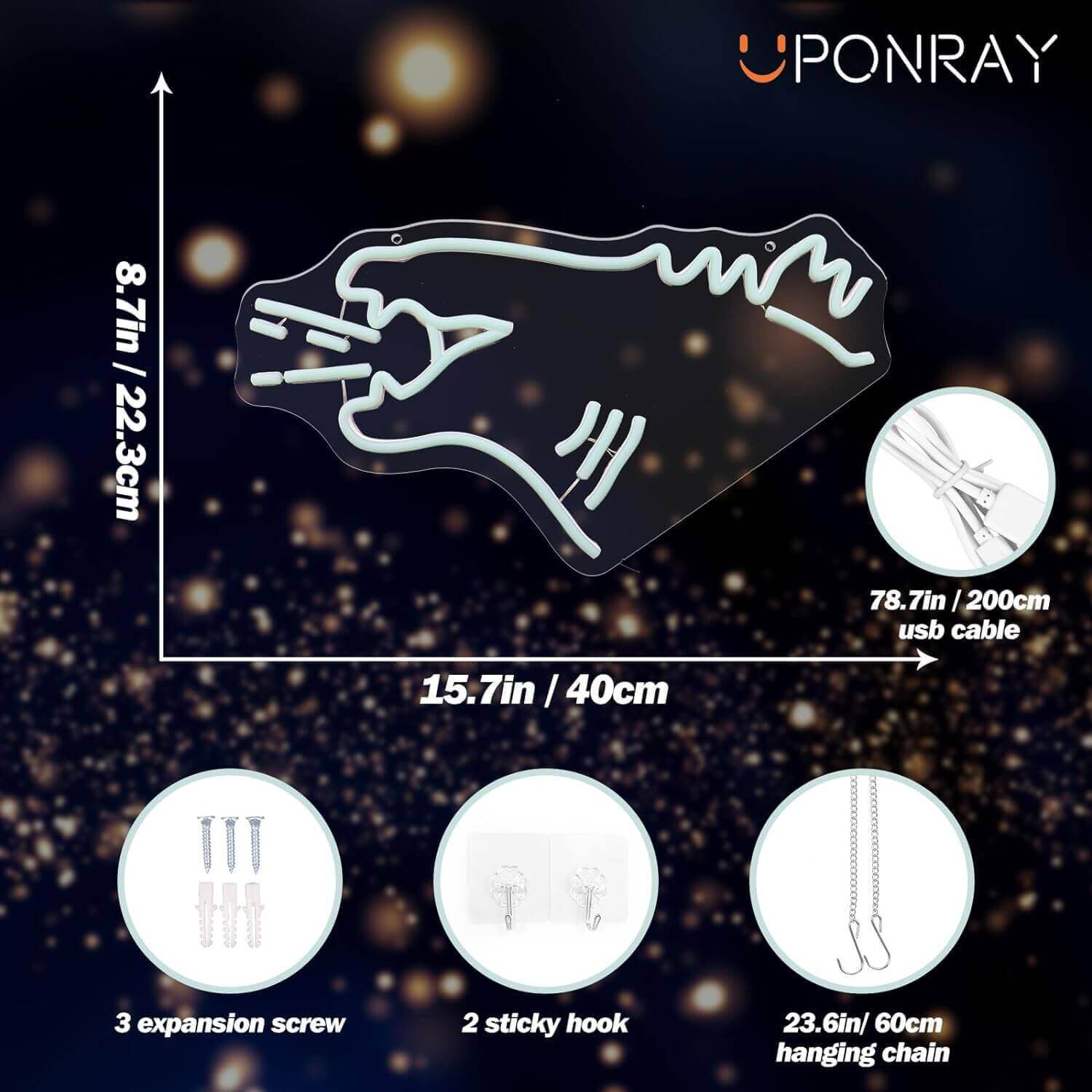 UponRay Dinosaur Neon Sign