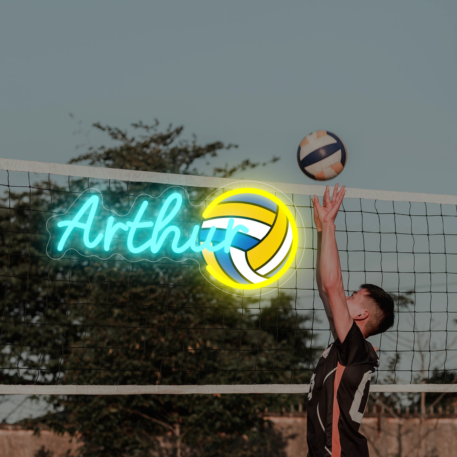Custom Neon Sign Volleyball with Custom Letters