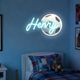 Custom Soccer Neon Sign with UV Printed Football
