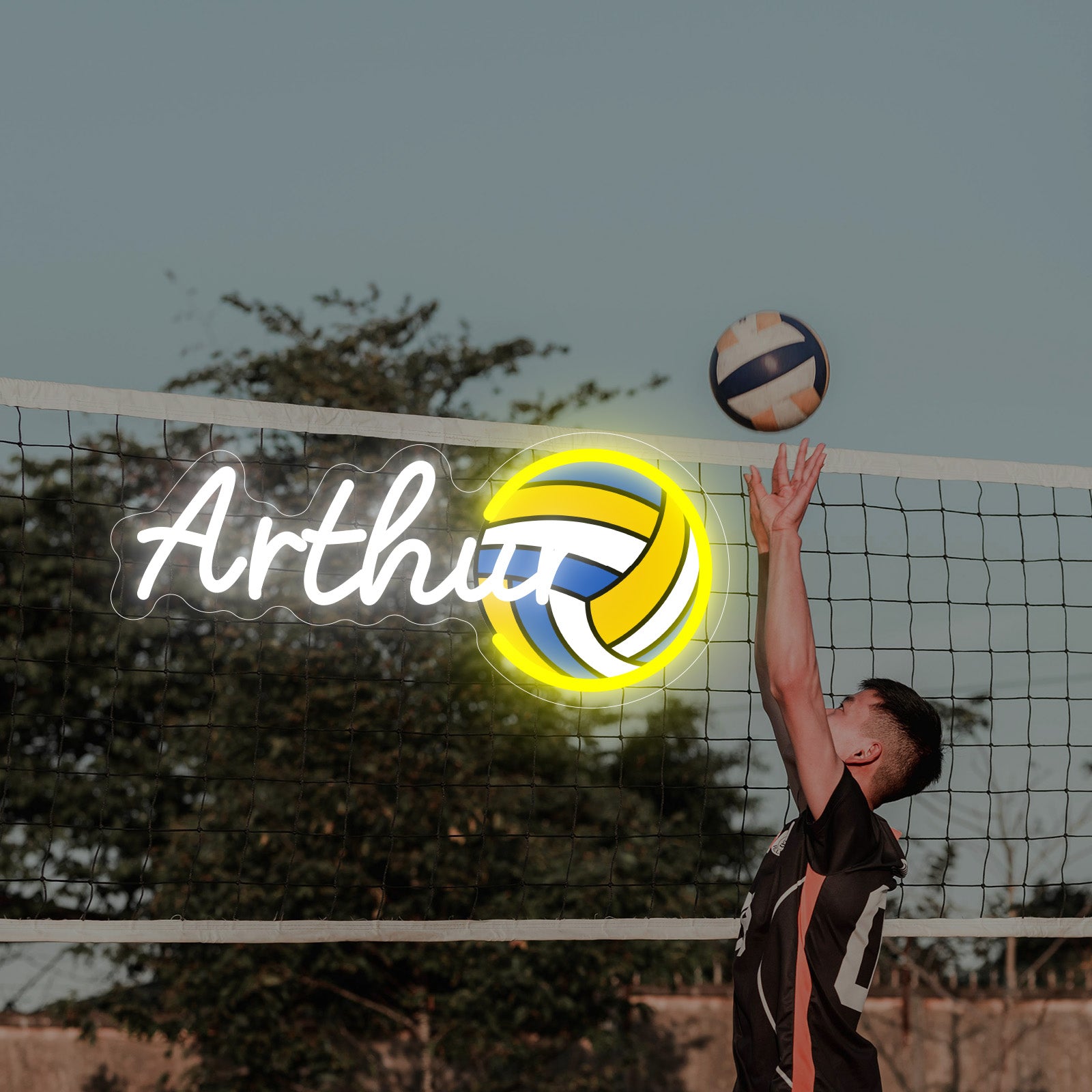Custom Neon Sign Volleyball with Custom Letters
