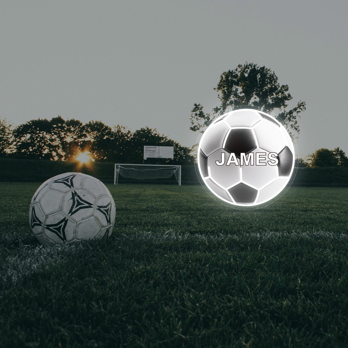 Custom Neon Sign with UV Printed Football Pattern – UponRay