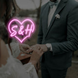 Custom Heartshaped Design LED Neon Sign with Letters