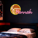 Custom Neon Sign with UV Printed Basketball