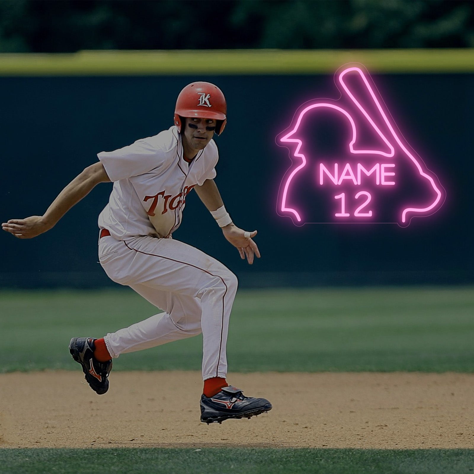 Custom Baseball Neon Sign with Name Number LED Light