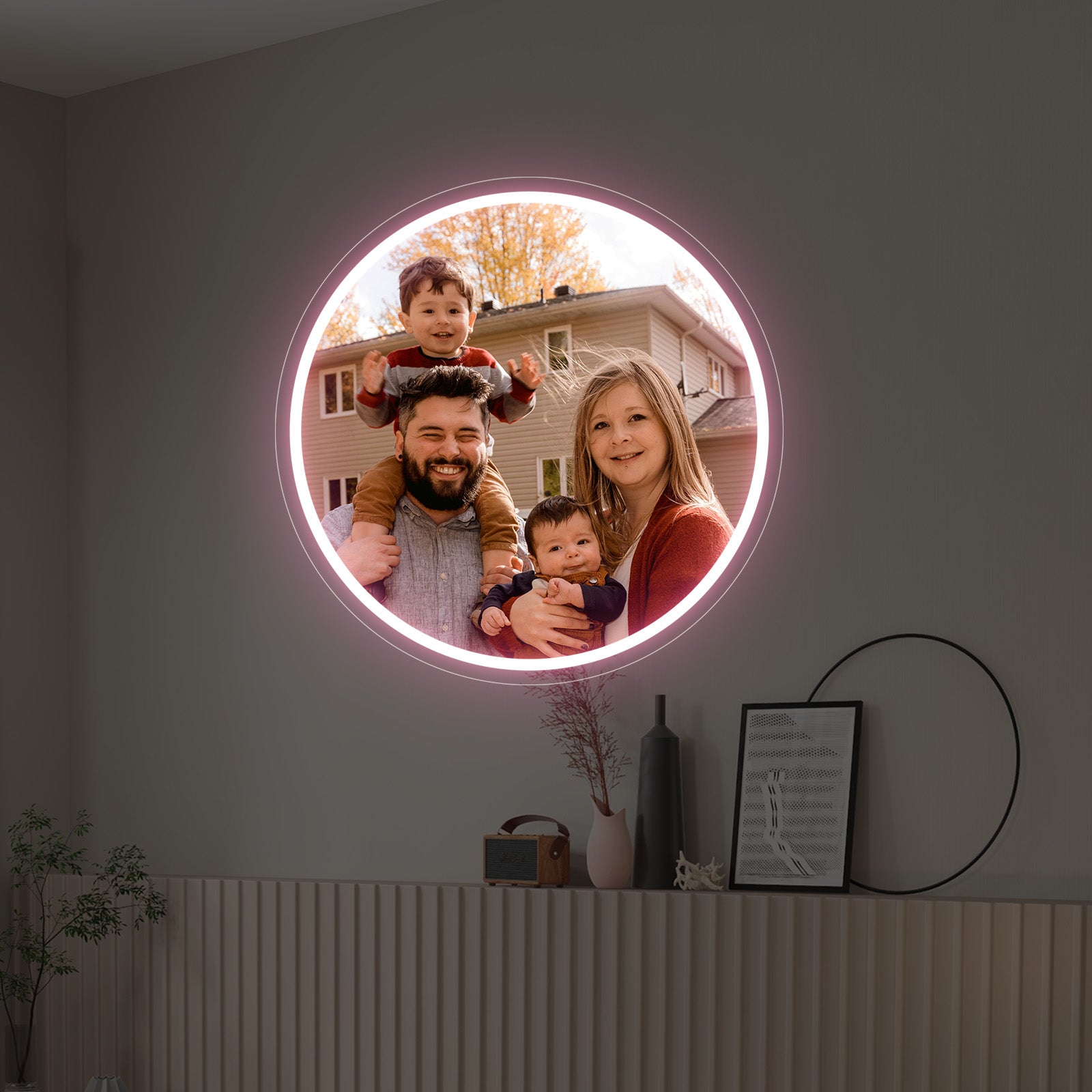 Custom Circular Photo Printed Neon Sign