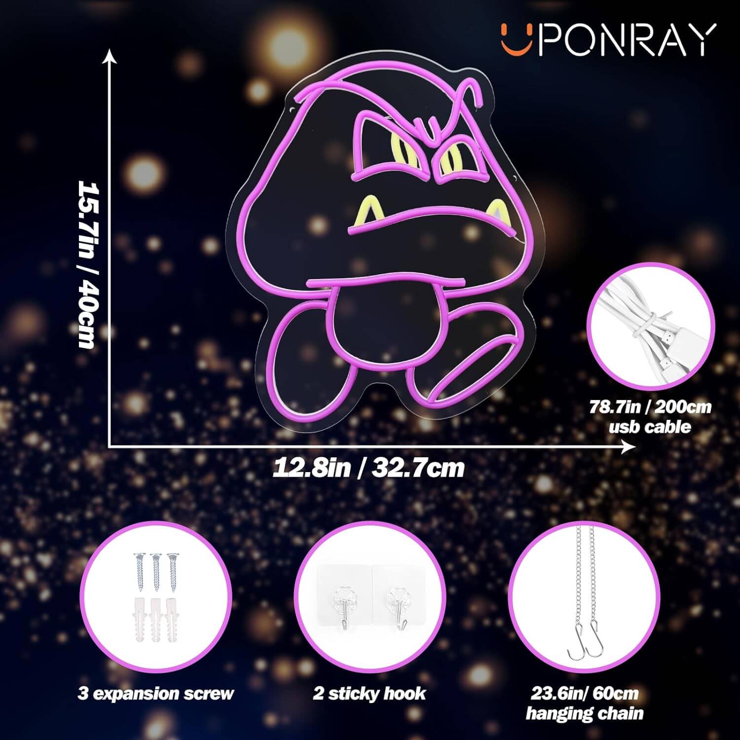 Uponray Mario Villain Neon Signs